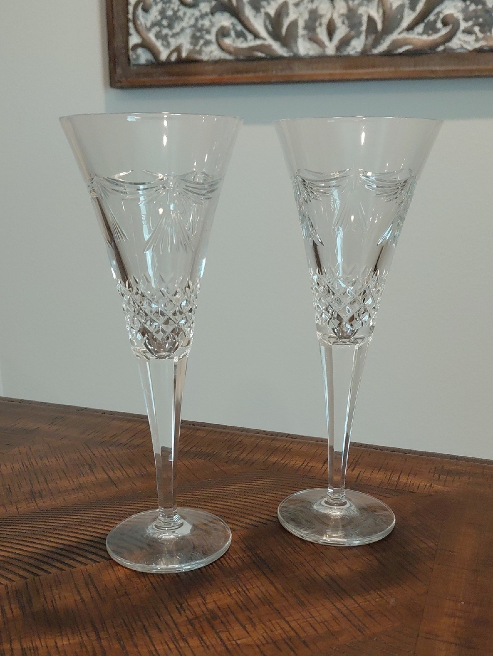 Waterford Crystal Millennium Collection "Peace" Champagne Toasting Flutes